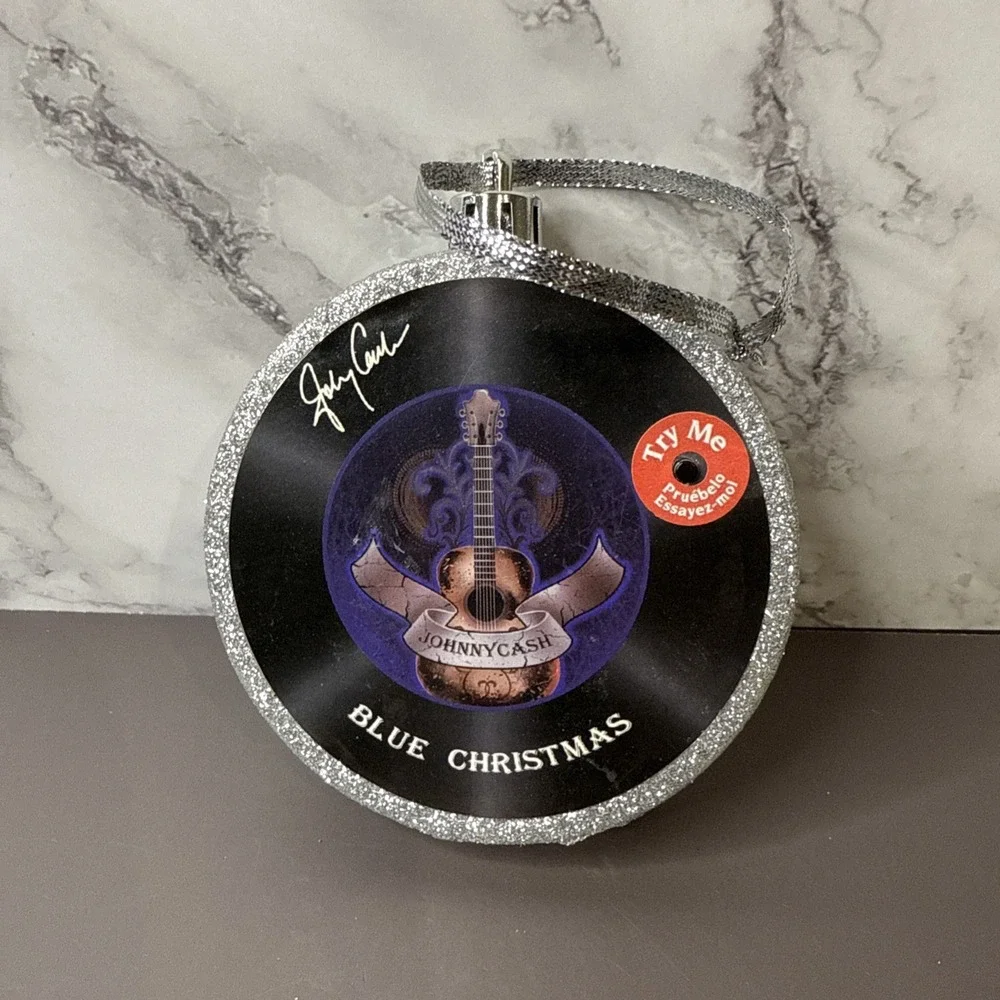 Johnny Cash Blue Christmas Singing Ornament